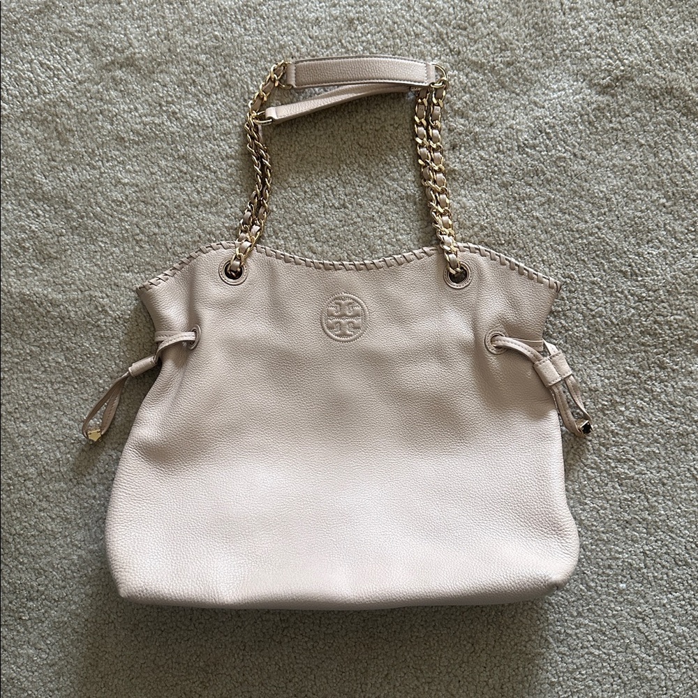 Tory Burch Cream Leather Shoulder Bag